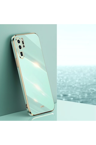 Huawei P30 Pro Xınlı Düz 6d Kaplama Altın Kenar Tpu Darbeye Dayanıklı Kılıf İçin