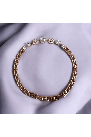 Xuping Taşlı Rose Gold Çelik Bileklik Altın