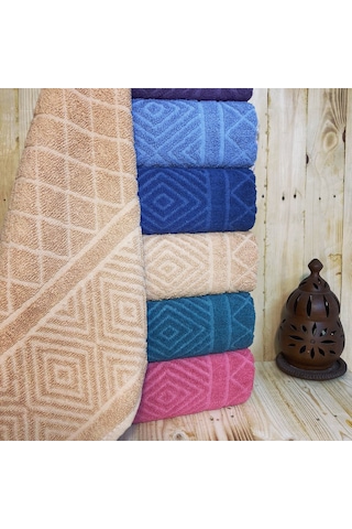 Bimar Bukle Jakarlı Soft Pramit Desenli El Ve Yüz Havlusu 50 X 90 Cm X 6 Adet Çok Renkli