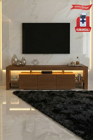 Kale Ledli Tv Ünitesi 200 Cm Ceviz