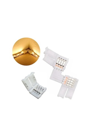 Fobz 4 Pin 10mm Köşe Adaptörü Led Şerit 334098555 Beyaz Pırlanta