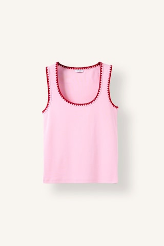 Defacto Slım Fıt Crochet Yaka Ribana Atlet Tişört F6276ax26smpn171 Pembe-pn171