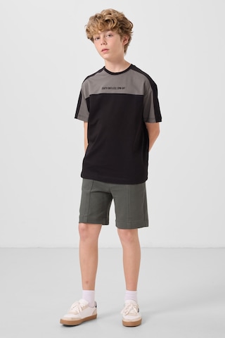 Tommylife Haki Pamuklu Yumuşak Dokulu Standart Fit Basic Erkek Çocuk Şort - 11289 Haki
