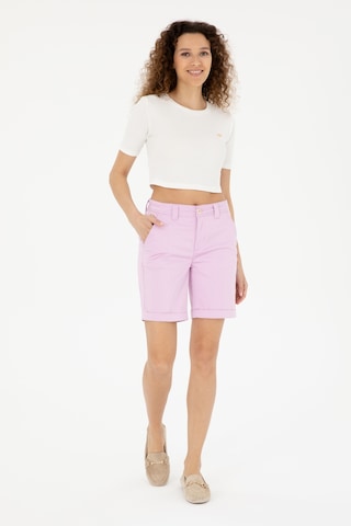 U.s. Polo Assn. Kadın Pembe Şort / Bermuda 50281722-vr041 Pembe
