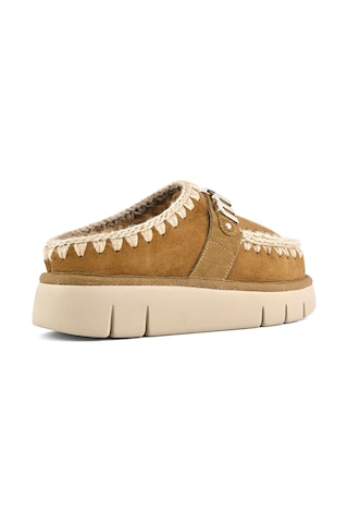 Terlik/ Panduf Ev Kadın Mu.fw531001a Cog Mou Bounce Clog Metal Logo Cognac Cognac Camel