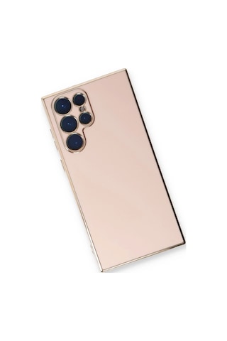 Newface - 877 - Samsung Galaxy S22 Ultra Kılıf Volet Silikon - Csmo-tex - - Pembe