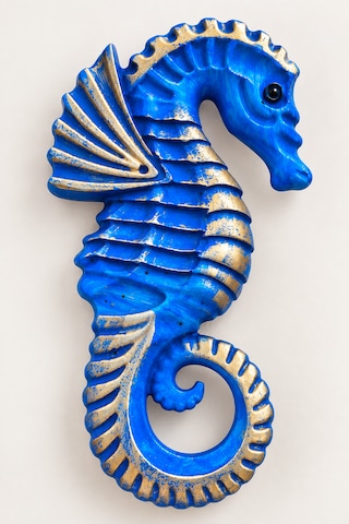 Dekoratif Denizatı Şans Figürü ,mavi Gold Marin Deniz Temalı El Yapımı Duvar Süsü Dekoratif Denizatı Biblosu ,mavi Gold Marin Deniz Temalı El Yapımı Duvar Süsü