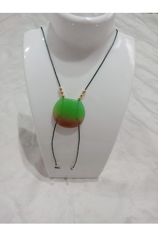 Deri İpli Yeşil Kolye Yeşil