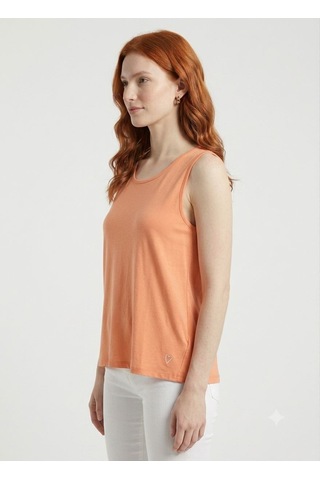 Neden Tekstil Kadın Basic Pamuklu Turuncu Askılı T-shirt