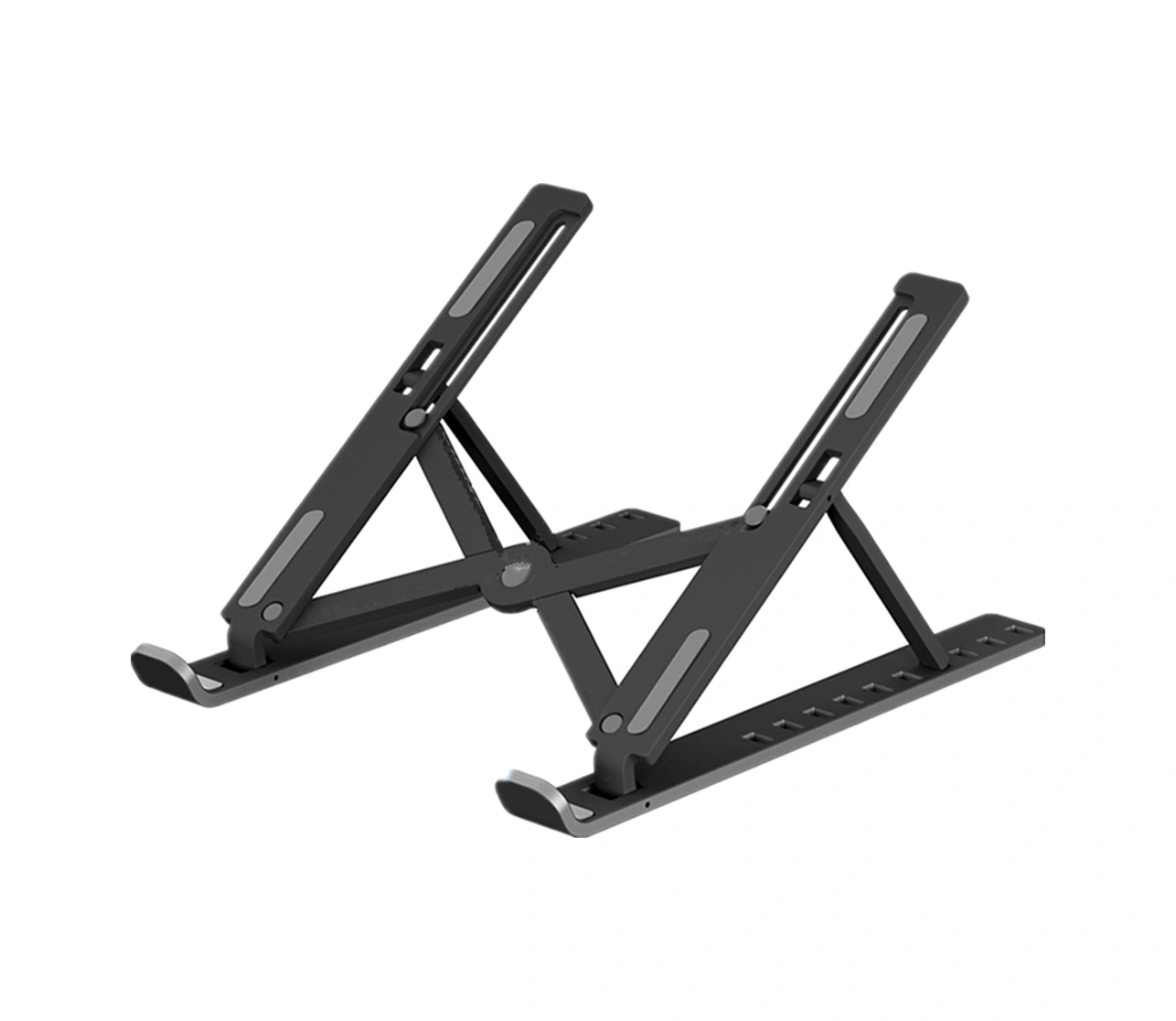 Yuntech01 Laptop Maviği Abs+silikon 10 Seviye Yükseklik Ayarlı Soğutucu Katlanabilir Tahta Siyah Ergonomik Masaüstü Tutucu