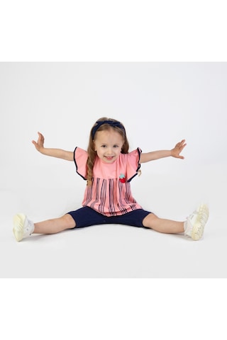 Harika Kids Kız Bebek Kaprili Kısa Kollu Karpuz Kol Bandanalı Yazlık Basic Alt-üst Takım 6-24 Ay 001
