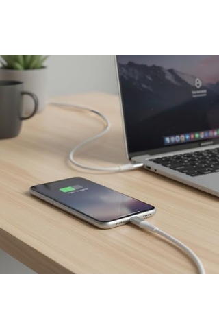 Type C-c Hızlı Şarj Kablosu, 60watt Pd Hızlı Şarj, 1metre, Apple iPhone Uyumlu 15/16/17 Ve Andoid İçin, Beyaz/gümüş Metal, Diğer