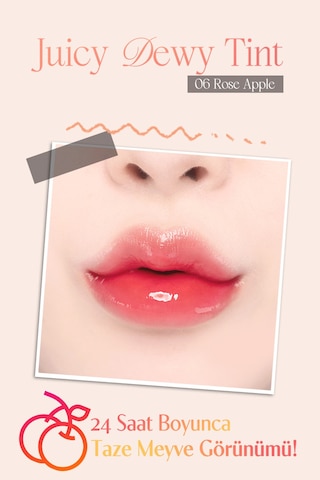 Dasique Yoğun Parlaklık Ve Canlı Renkler Sunan Kalıcı Tint Juicy Dewy Tint 06 Rose Apple 06 Rose Apple