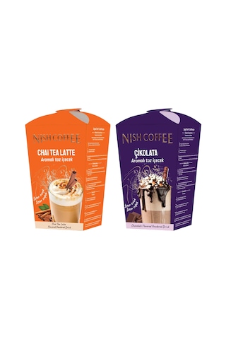 Nish Chai Tea Latte, Çikolata Aromalı Toz İçecek 2'li Set 2x250 Gr 250 G