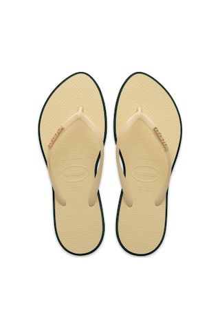 Havaianas 4149584 Sslim Point Parmak Arası Bej Kadın Terlik Siyah