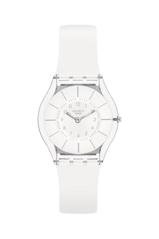 Ss08k102-s14 Swatch White Classiness Kadın Kol Saati Ss08k102-s14 Şeffaf