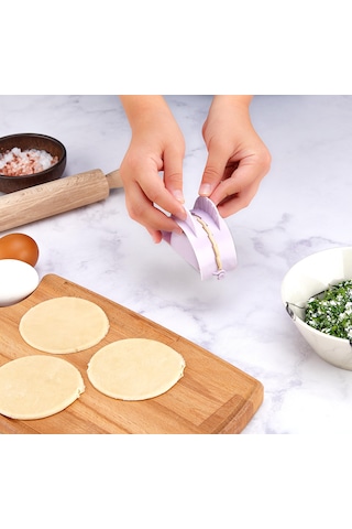 Pratik Ravioli Poğaça Çiğ Börek Mantı Kurabiye Kalıbı Plastik Beyaz