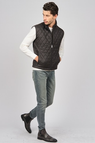 Daynax Erkek Cep Detaylı Baklava Desenli Yelek 492901 Füme Füme