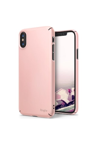 Ringke Slim Apple Uyumlu iPhone X İle Kılıf Peach Pink