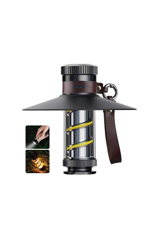 Ccgloball Led Şarj Edilebilir Kamp Feneri Sıfırsız Aydınlatma Ayarlı Ipx5 Suya Dalı Siyah