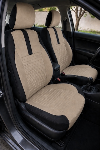 Kia Soul 2016 2017 2018 2019 Uyumlu Sportline Serisi Bej Siyah Oto Koltuk Kılıfı