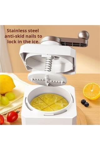 Ulzyvf Dıy Buz Kırıcı Kolu Manuel Buz Slush Makinesi Beyaz Beyaz