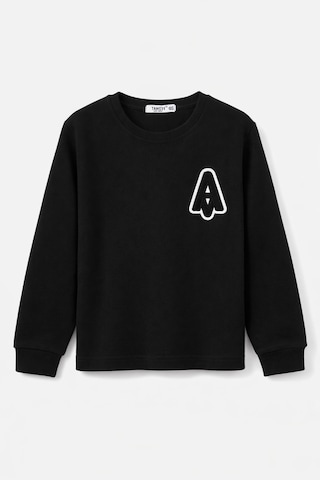 Tanem Kids Erkek Çocuk Jakarlı Siyah Örme Sweatshirt Siyah