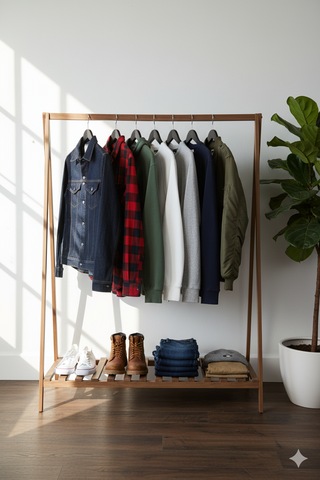 Konfeksiyon Elbise Askılık Tek Raflı 148 105 Cm Kahverengi