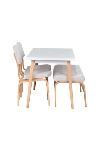 Vilinze Ege Sandalye Ve Bank Avanos Ahşap Mdf Mutfak Masası Takımı - 70x120 Cmtk-avns-70120-nb-ege19n-peri40n-sbeyaz Kırık Beyaz