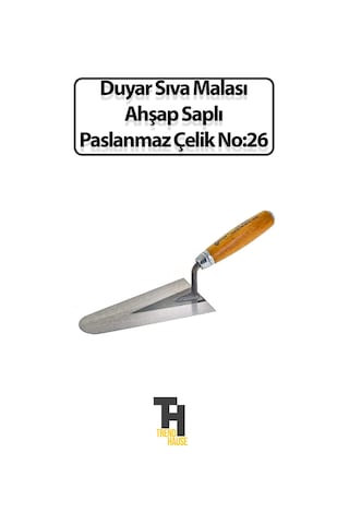 Duyar Sıva Malası Ahşap Saplı Paslanmaz Çelik No 26
