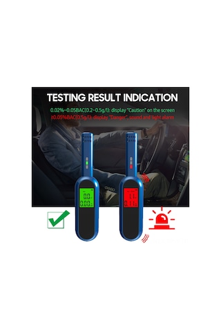 Şarj Edilebilir Nefes Alkol Test Cihazı Lcd Dijital Alkolmetre Taşınabilir El Tipi Sarhoş Sürüş Tespiti Ölçüm Aleti