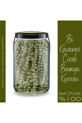 Çiçek Bamya Kurusu Bi Kavanoz 660 Cc. Cam Kavanozda 1. Kalite Ufak Kuru Bamya Amasya Çiçek Bamyası