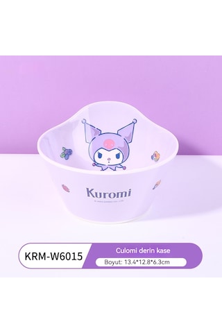 Jian Fan Gıdasinıfıçocuk Sofra Takımıçocuk Yemek Tabağı Karikatür Yüksek Gorünümlüsevimli Kase Mor