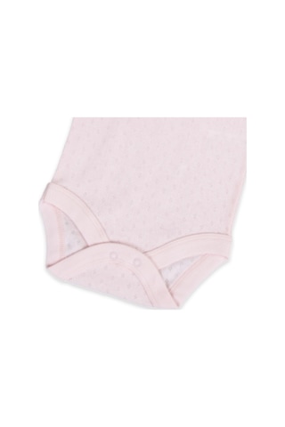 Novibaby 3'lü 6-9 Ay Jakarlı İp Askılı Pembe Bebek Atlet Body Zıbın Çıtçıtlı 100% Pamuk Pembe
