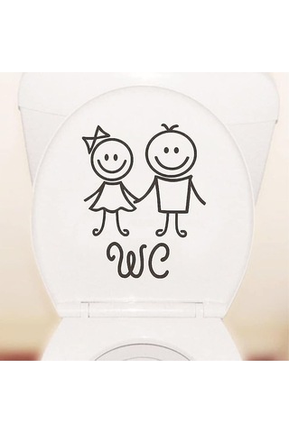 Kız & Erkek Wc Tuvalet Banyo Kapı Cam Duvar Sticker 18x13 Cm