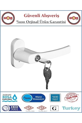 Pimapen Pencere Ve Balkon Kapı Kolu - Anahtarlı Kilitli - Tekli