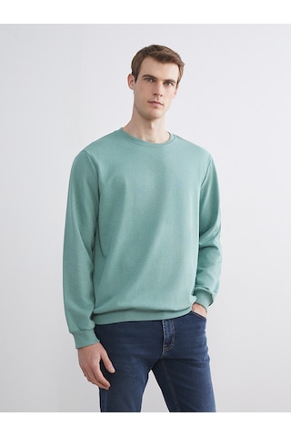 Lcw Eco Yeşil Bisiklet Yaka Erkek Sweatshirt