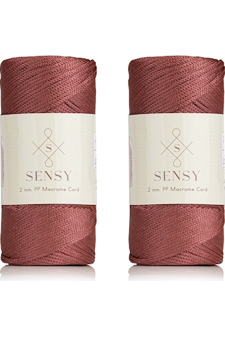 Sensy Premium 400 Gr Polyester Makrome Ipi 2 Mm 2li Set Gül Kurusu Makrame Ip Supla Çanta Ipi No:4