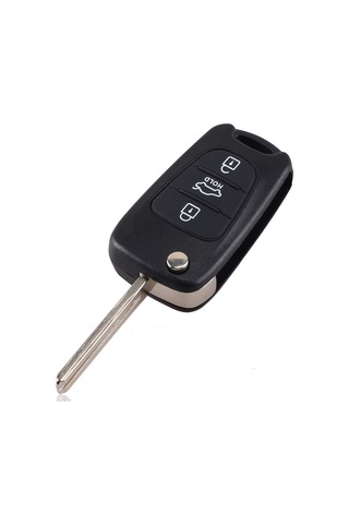Geeksen Hyundai I20 I30 I35 İçin 3 Tuşlu Katlanır Uzaktan Kumandalı Anahtar Kılıfı - Siyah Plastik