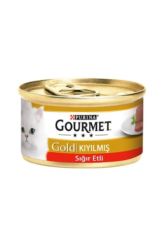 Gold Kıyılmış Sığır Etli Yaş Kedi Maması 24 X 85 Gr