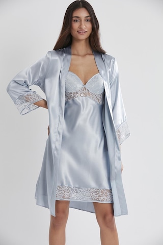 Pierre Cardin 4075 Saten Sabahlıklı Gecelik Takım - Mist Mist