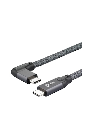Ximistore9 Gri 0.5m Usb3.2 Type-c Erkek-erkek Döner Kablosu: Pd100w Hızlı Şarj, 4k Ses-video Ve 20gbps Aktarım, Thunderbolt3 Uyumlu