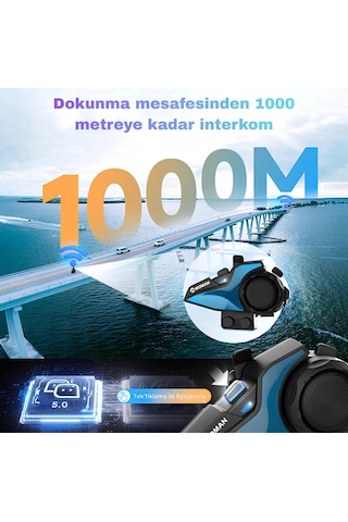 Moman H2e Motosiklet İnterkomu Çift Kanallı
