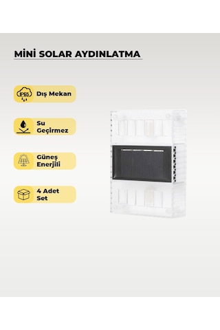 Mini Solar Aplik Gün Işığı - 4 Adet 4 Adet