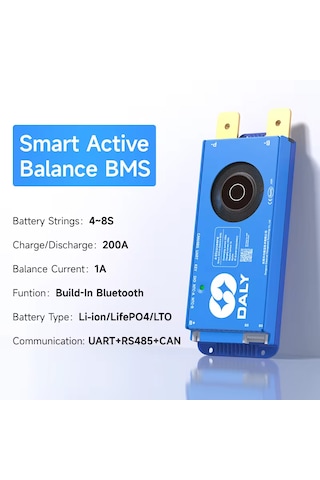 Daly 4-8s 200a Smart Bms Aktif Balanslı Bt + Rs485 + Can Daly 4-8s 200a Smart Bms Aktif Balanslı Bt + Rs485 + Can