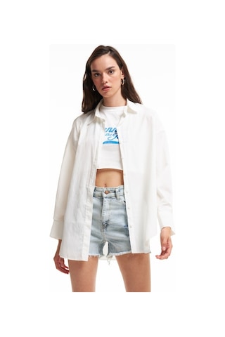 Quzu Oversize Gömlek Ekru