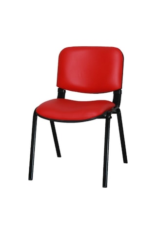 Ofiscombin Ofis Büro Bekleme Misafir Çalışma Konferans Koltuğu Form Sandalye Kirmizi Deri 00047499860