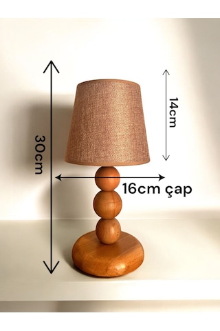 Bohem Ahşap Ayaklı Abajur - Vizon Vizon