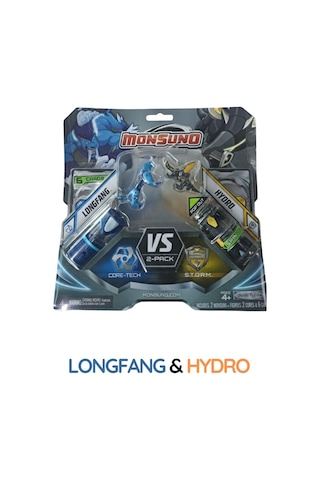 Monsuno Lisanslı Vs 2 Li Fusion Figür 3'lü Set Longfang & Hydro / Evo & Crossbolt / Airswitch & Shadowhornet Tek Beden