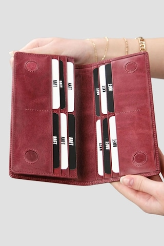 Mft Leather Golden 3367 Hakiki Deri Telefon Bölmeli Unisex Cüzdan Bordo